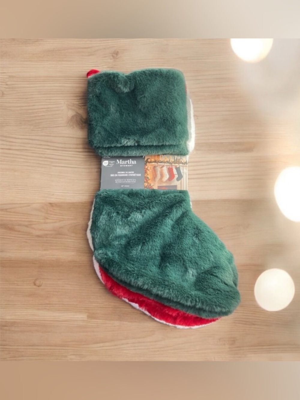 NEW Martha Stewart Faux Fur Christmas Stocking Set Of 4 Multicolor Luxurious